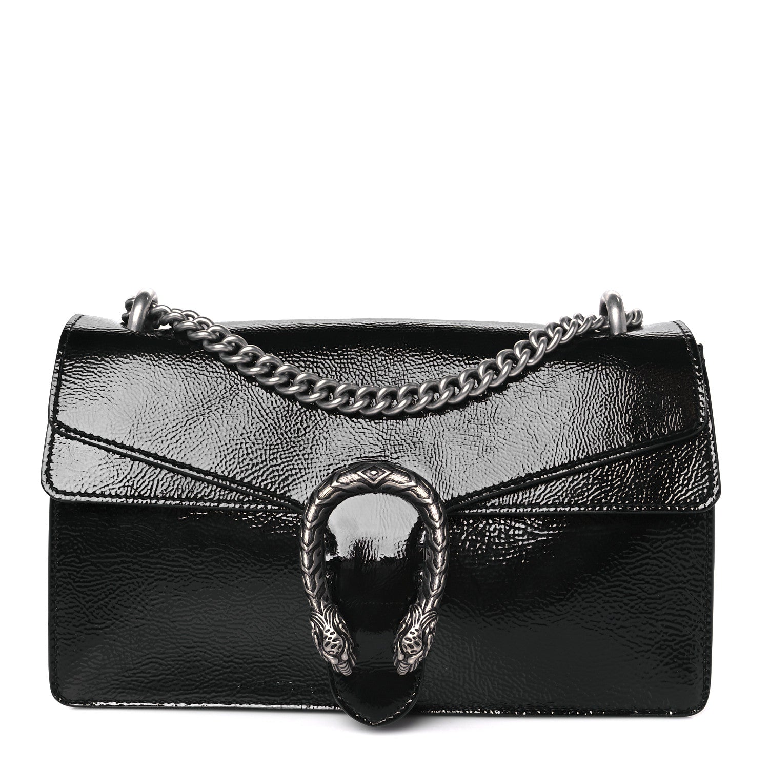 Gucci Crinkled Patent Small Dionysus Shoulder Bag Black 1 of 11