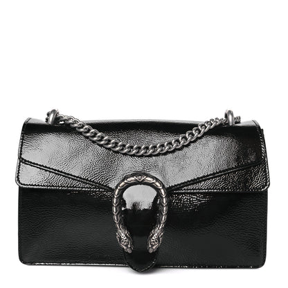Gucci Crinkled Patent Small Dionysus Shoulder Bag Black 1 of 11