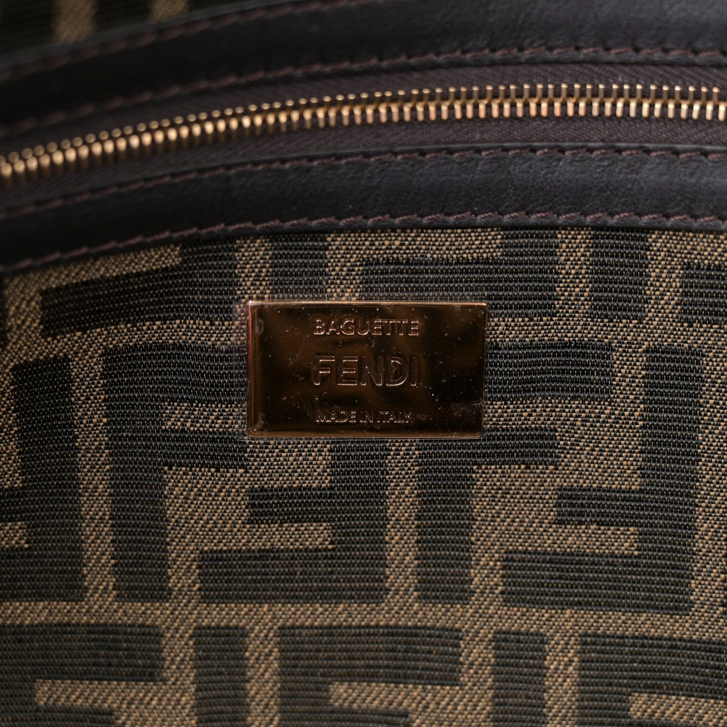 Fabric Jacquard FF 1974 Medium Baguette Tobacco Moro Black