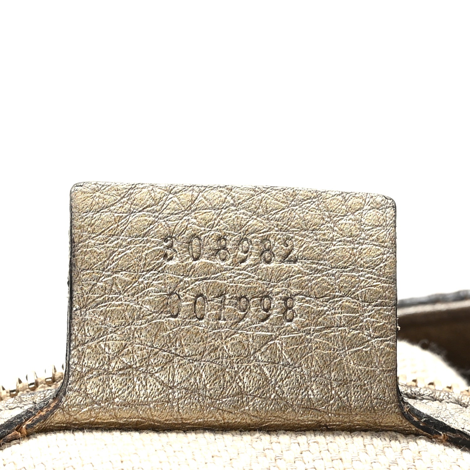 Gucci Metallic Pebbled Calfskin Medium Soho Chain Shoulder Bag Golden Beige 6 of 11