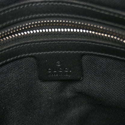 Gucci GG Supreme Monogram Appia Calfskin Web Flat Messenger Bag Black Grey 6 of 11