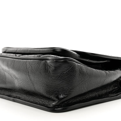 Saint Laurent Crinkled Calfskin Matelasse Monogram Baby Niki Chain Satchel Black 10 of 10