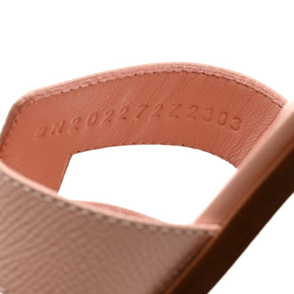 Hermes Epsom Oran Sandals 36.5 Rose Pale 6 of 9