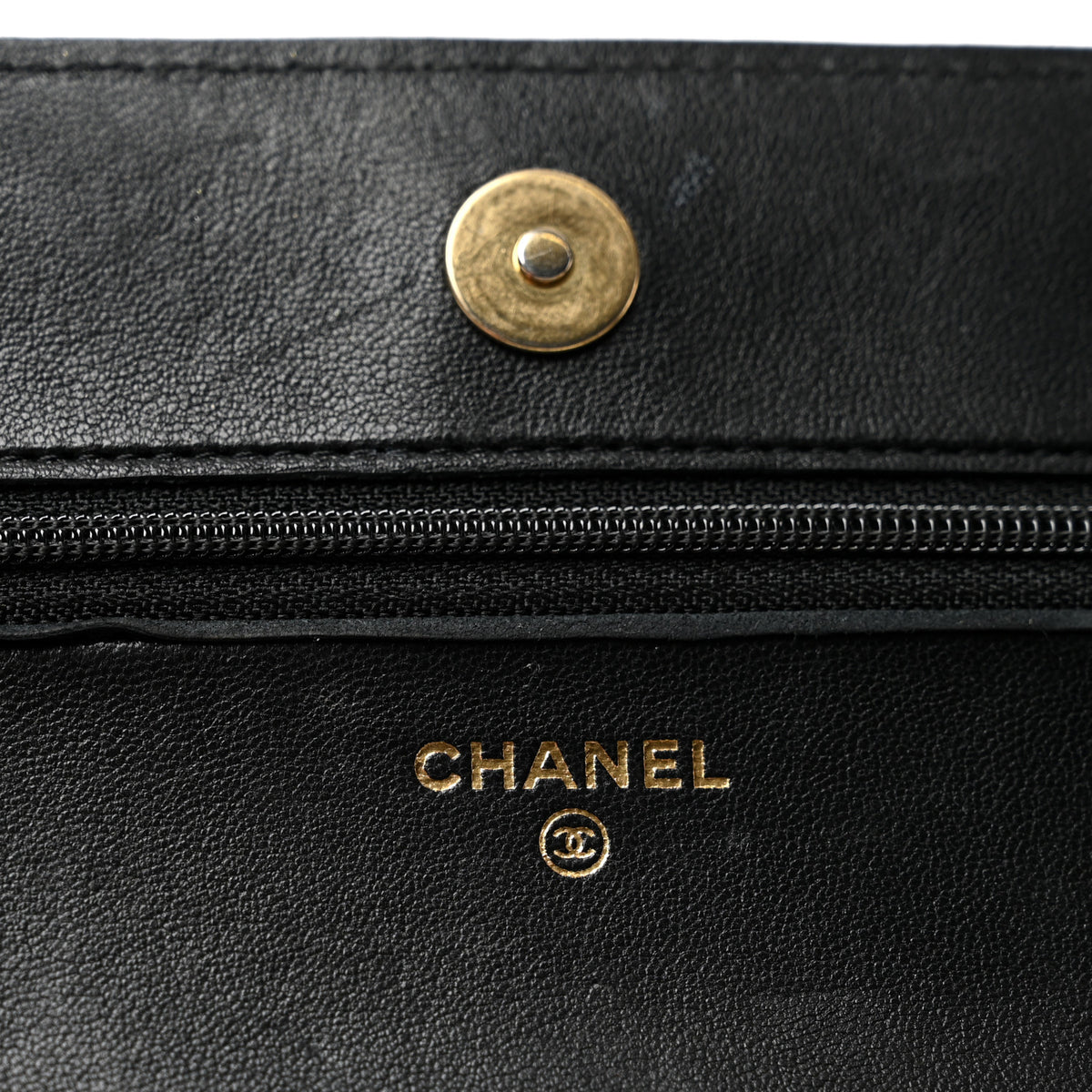 Lambskin Quilted Chanel 19 Wallet On Chain WOC Black
