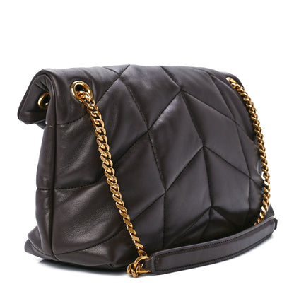 Saint Laurent Lambskin Quilted Small Loulou Puffer Monogram Chain Satchel Seaweed 3 of 12