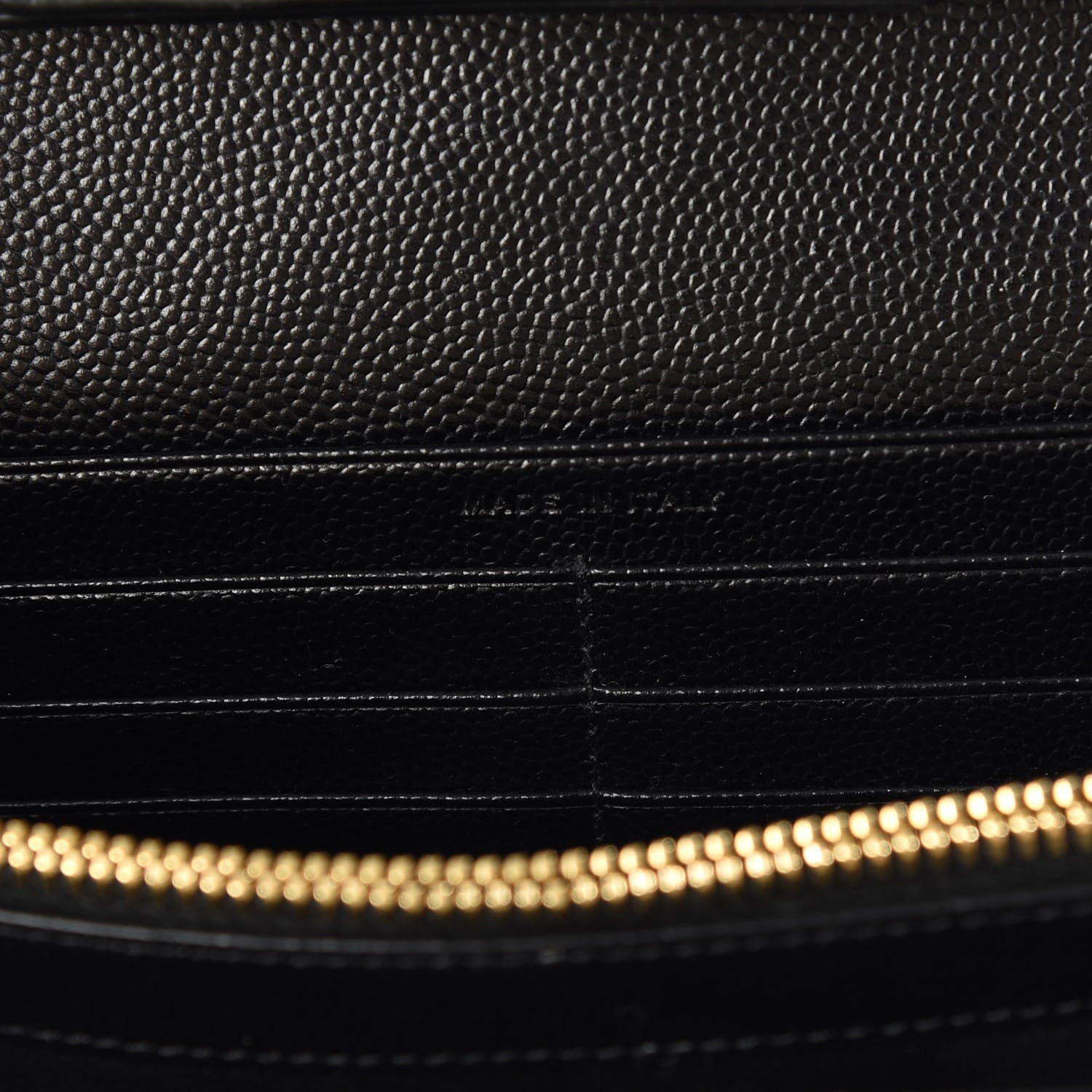 Saint Laurent Grain De Poudre Matelasse Chevron Monogram Chain Wallet Black 8 of 10
