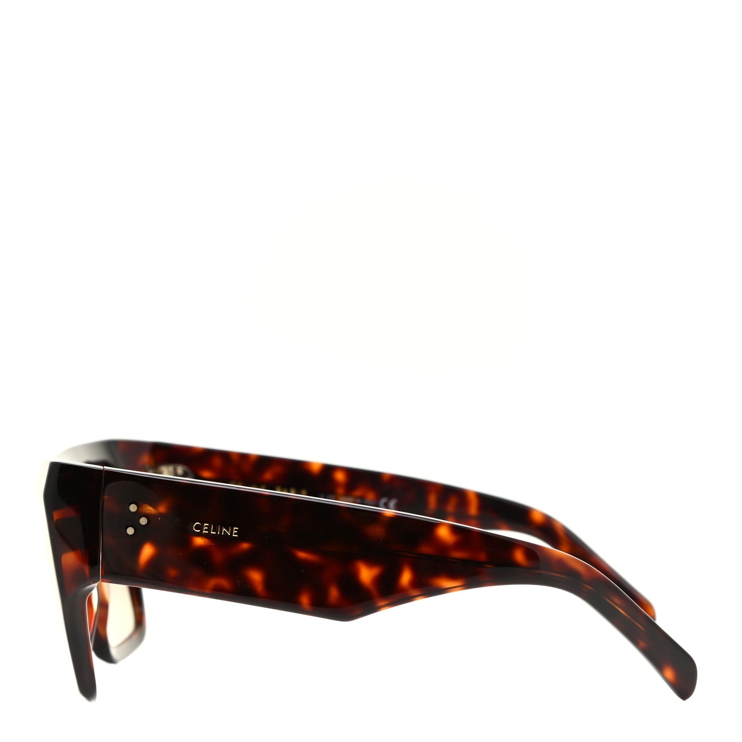 Celine Acetate Rectangular Sunglasses CL400921 Dark Havana 3 of 8