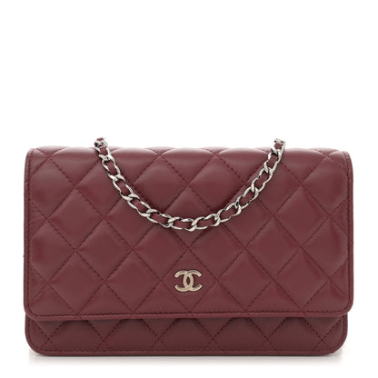 Chanel Lambskin Quilted Wallet On Chain WOC Red 1 of 13