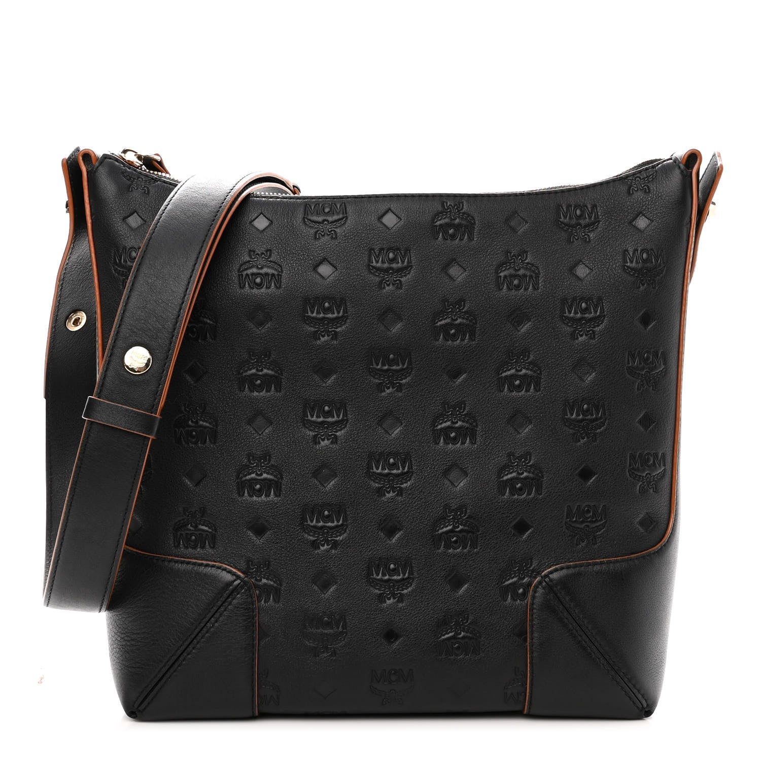 MCM Calfskin Ottomar Monogram Medium Klara Hobo Black 1 of 10