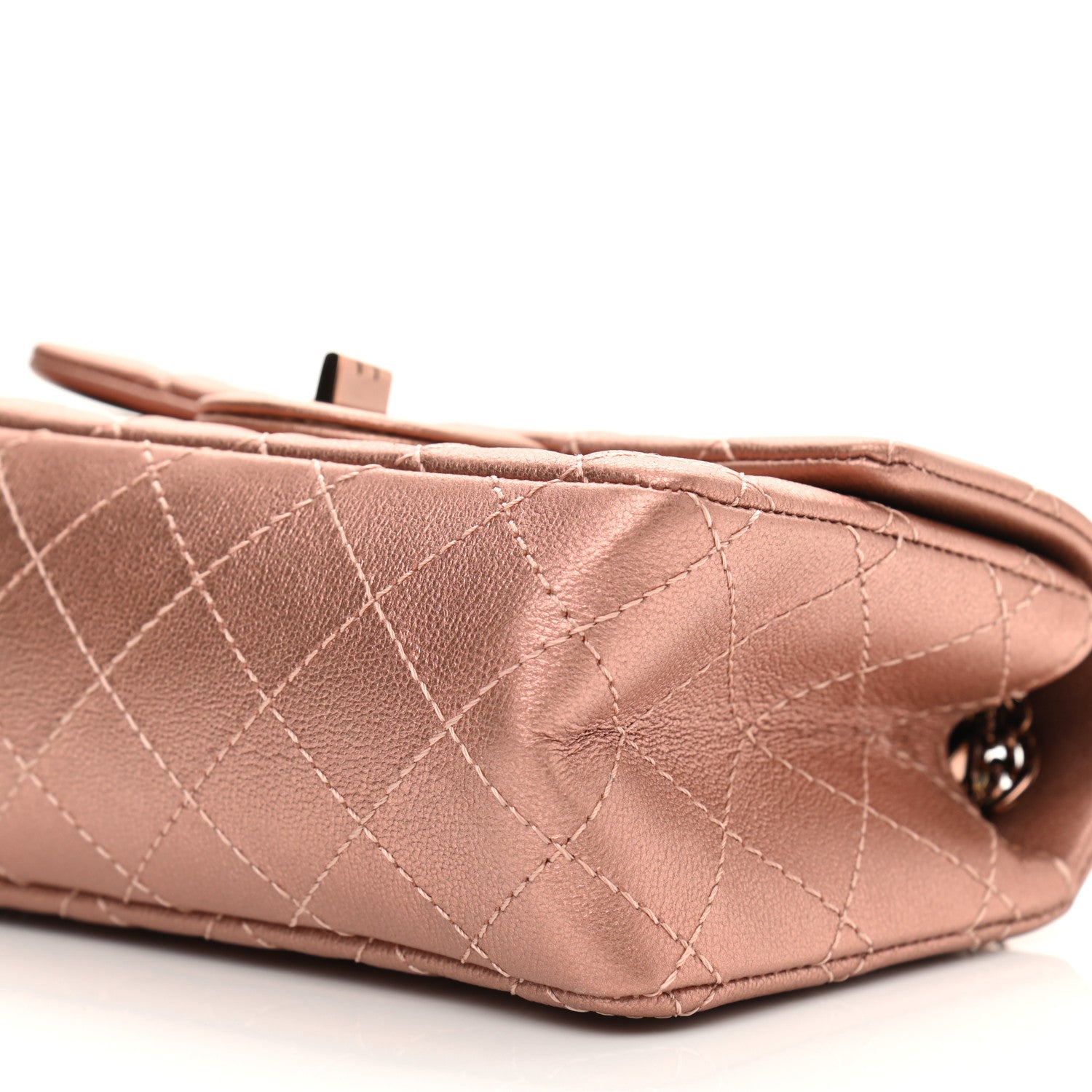 Chanel Metallic Grained Calfskin Quilted 2.55 Reissue Mini Flap Copper Pink 10 of 11