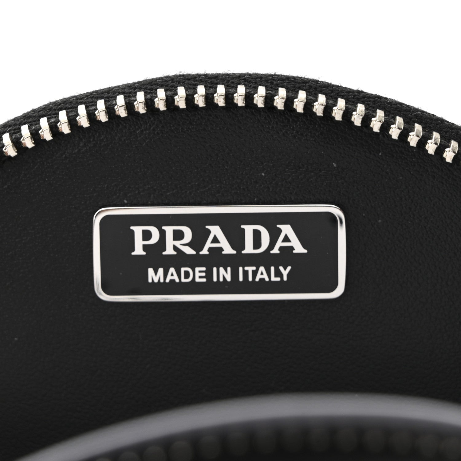 Prada Spazzolato Round Chain Coin Crossbody Pouch Argento 6 of 10