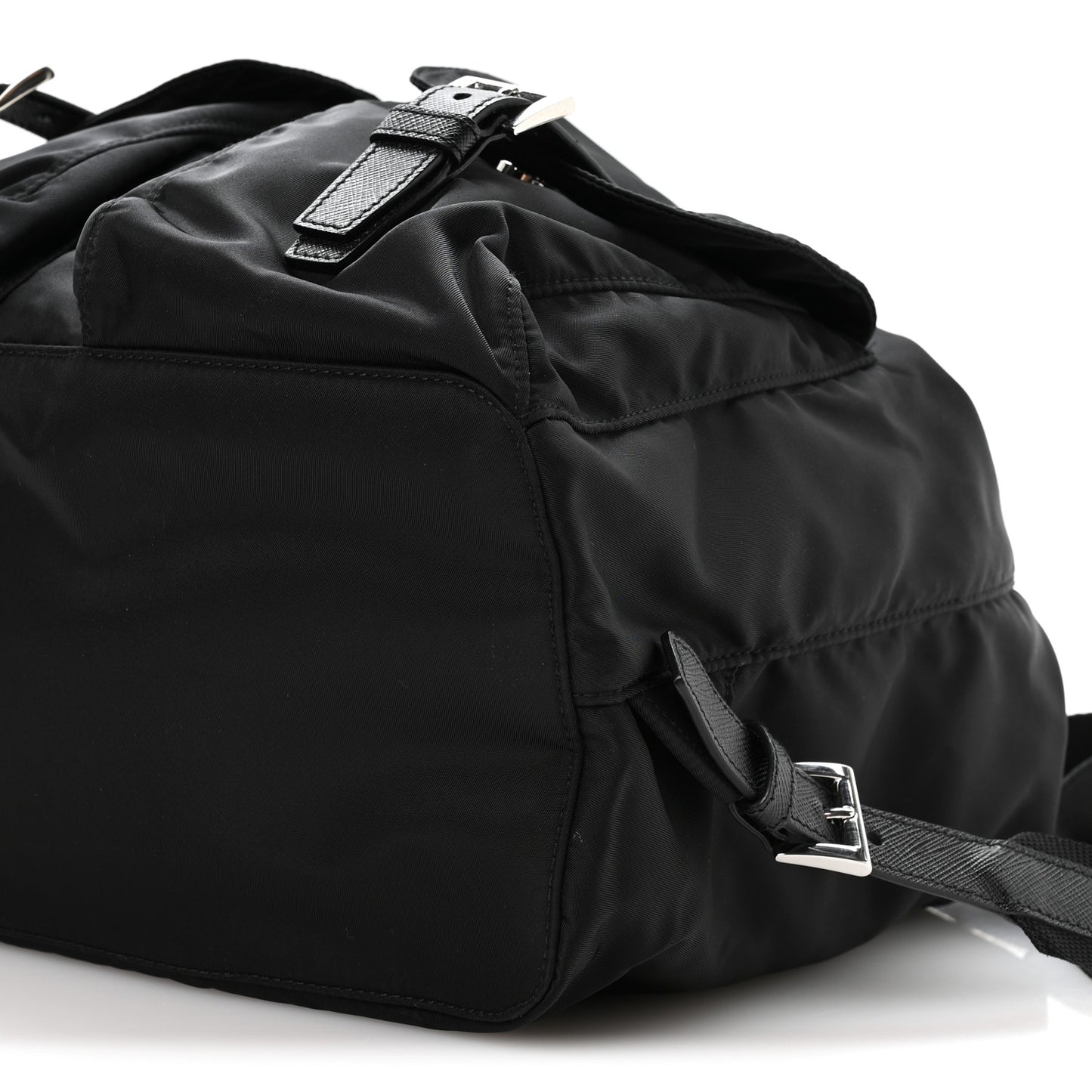 Re-Nylon Saffiano Medium Backpack Black