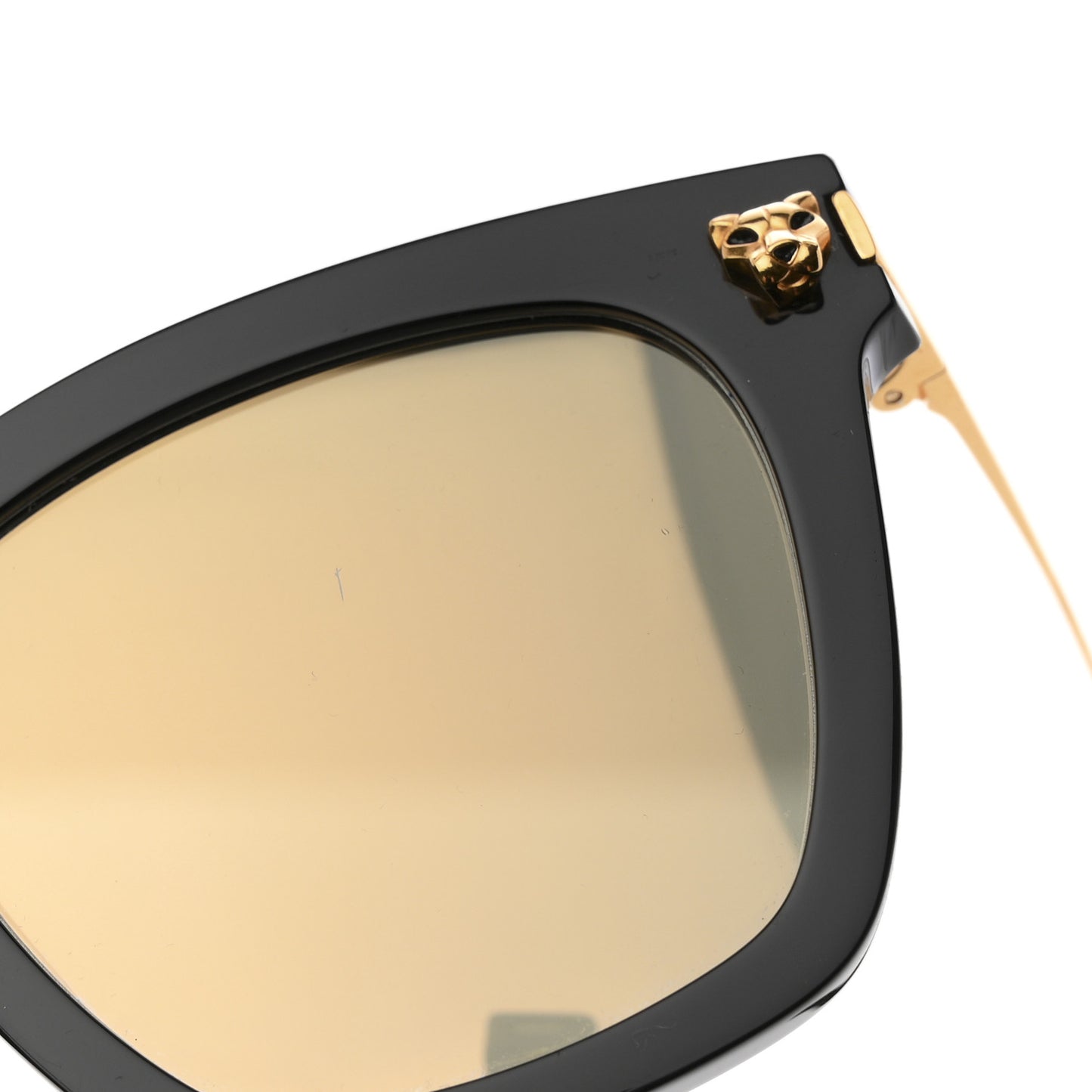 Panthere De Cartier Square Sunglasses CT0030S Gold Black