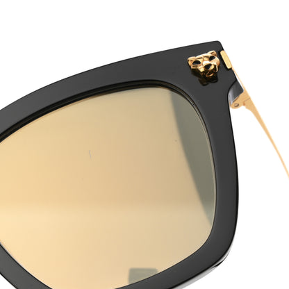 Cartier Panthere De Cartier Square Sunglasses CT0030S Gold Black 8 of 9