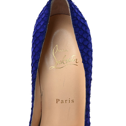 Christian Louboutin Watersnake Nubuck Decollete 554 100 Pumps 37.5 Purple Pop 7 of 8
