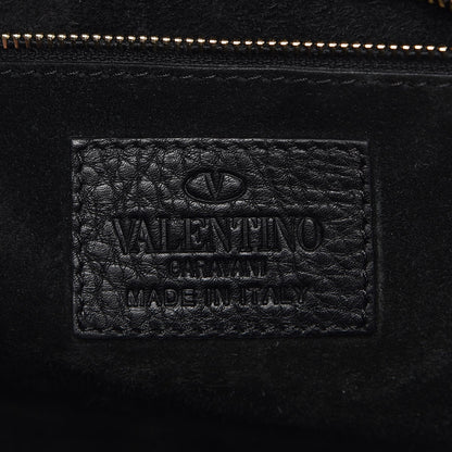 Valentino Garavani Grained Calfskin Rockstud Top Handle Flap Shoulder Bag Black 7 of 10