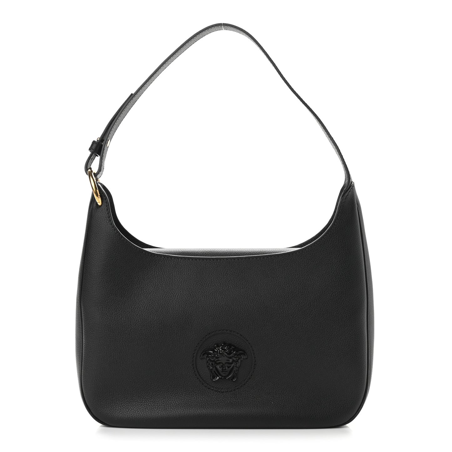 Calfskin La Medusa Medium Hobo Crossbody Black