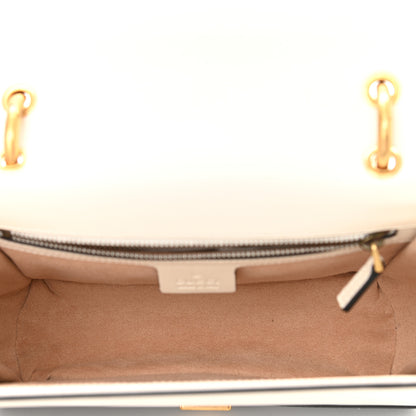 Gucci Calfskin Sylvie Web Queen Margaret Shoulder Bag Mystic White Black 5 of 11