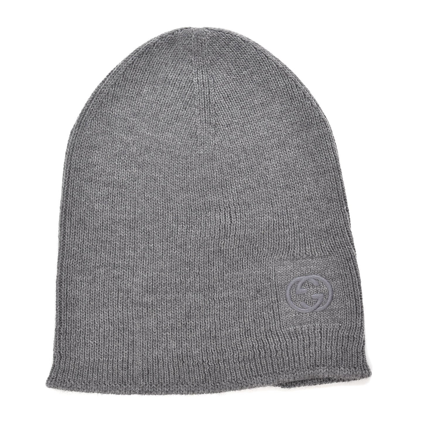 Wool Tricot Interlocking G Simple GG Beanie Hat M Graphite
