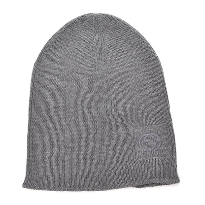 Gucci Wool Tricot Interlocking G Simple GG Beanie Hat M Graphite 1 of 4