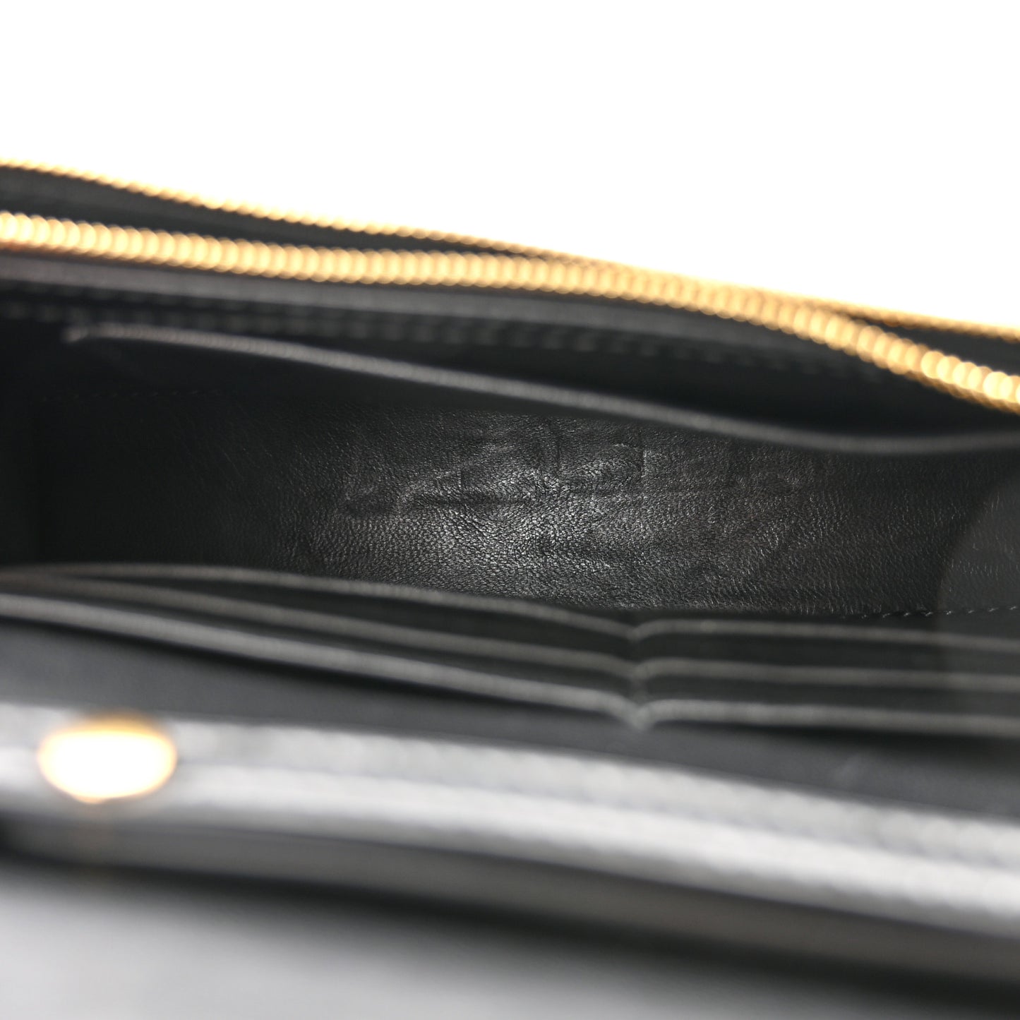 Shiny Box Calfskin Hourglass Chain Bag Black