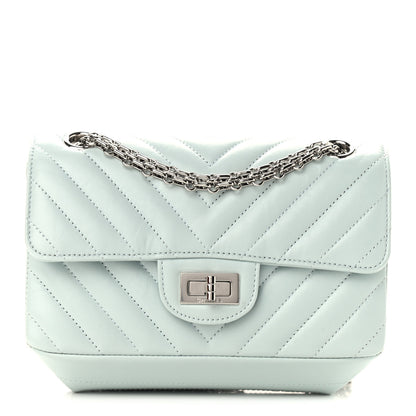 Chanel Aged Calfskin Chevron Quilted 2.55 Reissue Mini Flap Light Blue 1 of 9