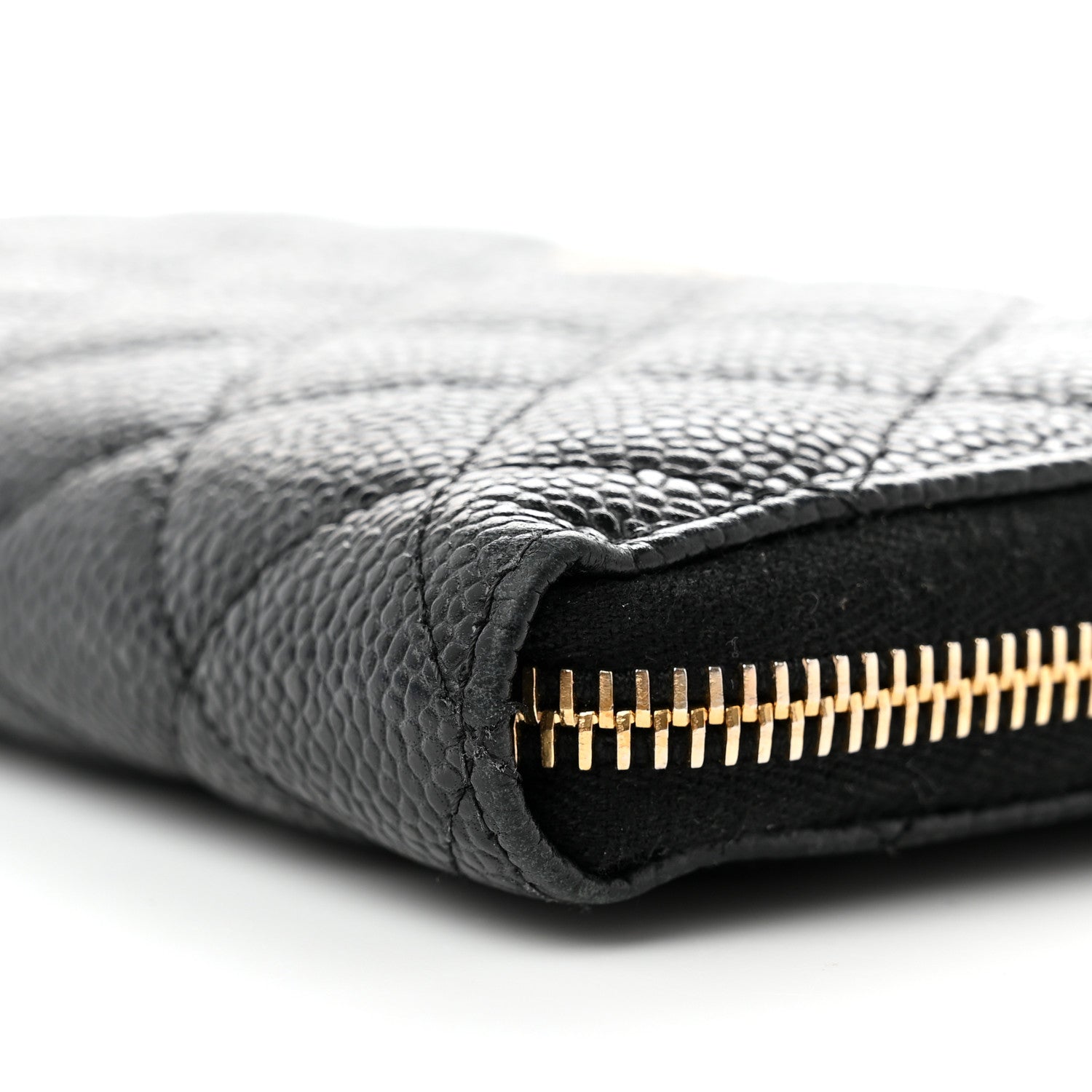 Chanel Caviar Quilted Large Gusset Zip Around Wallet Black 10 of 13
