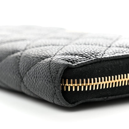 Chanel Caviar Quilted Large Gusset Zip Around Wallet Black 10 of 13