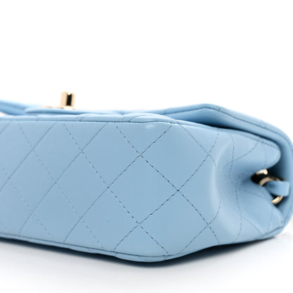 Chanel Lambskin Quilted Mini Rectangular Flap Light Blue 10 of 11