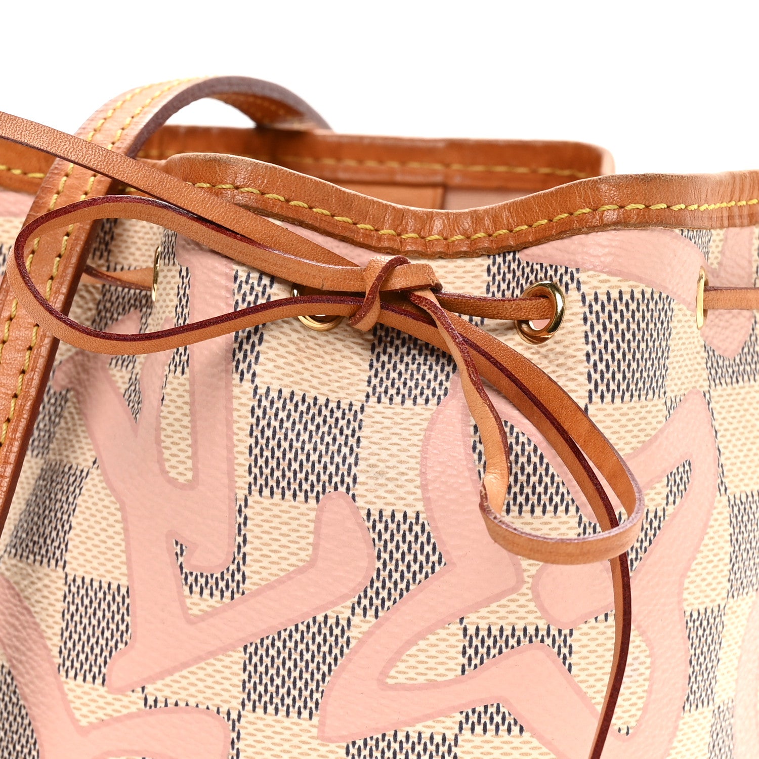 Louis Vuitton Damier Azur Tahitienne Nano Noe Rose Ballerine 8 of 10