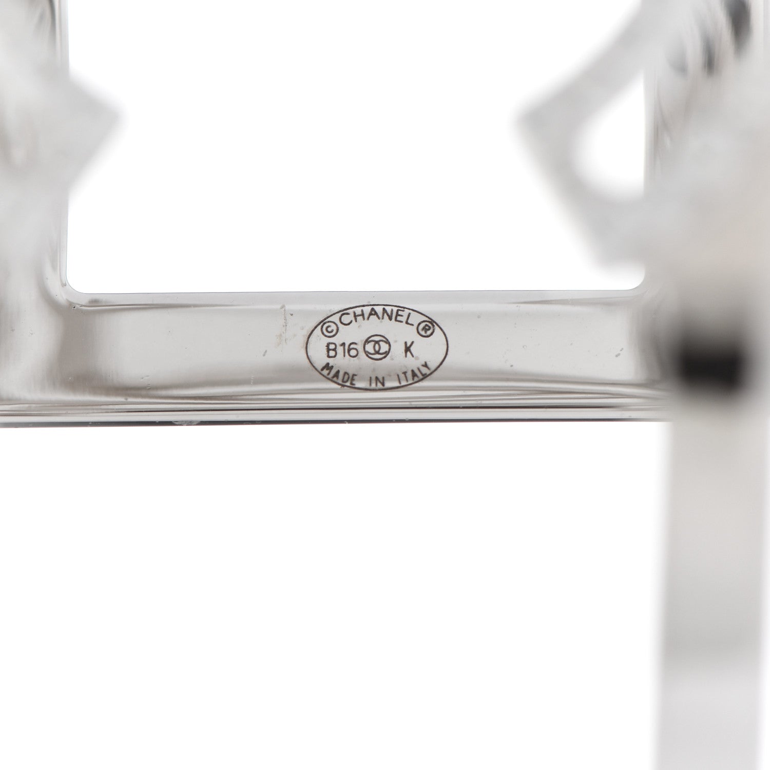 Chanel Metal Crystal CC Cuff Silver 4 of 5