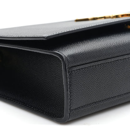 Saint Laurent Grain De Poudre Small Monogram Kate Satchel Black 9 of 10