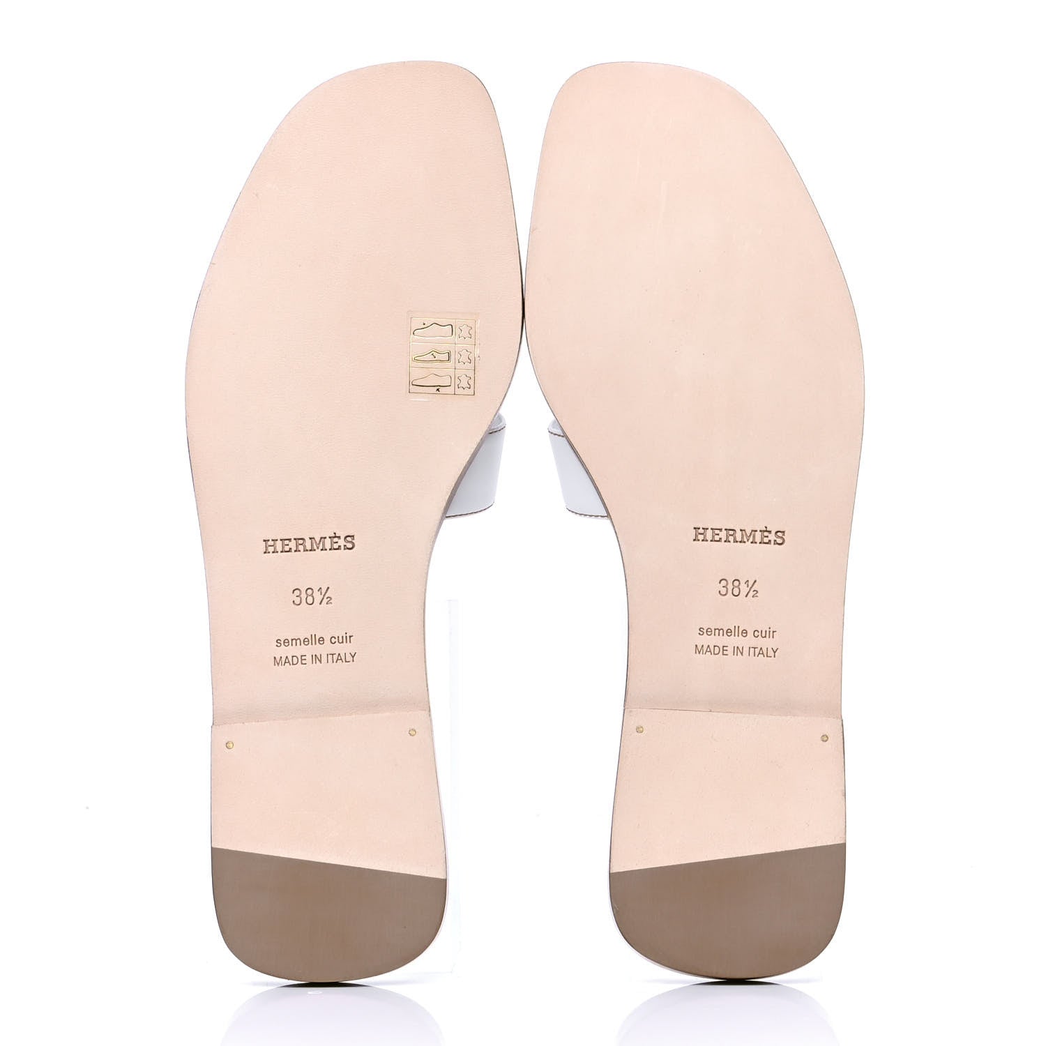 Hermes Box Calfskin Oran Sandals 38.5 White 4 of 4