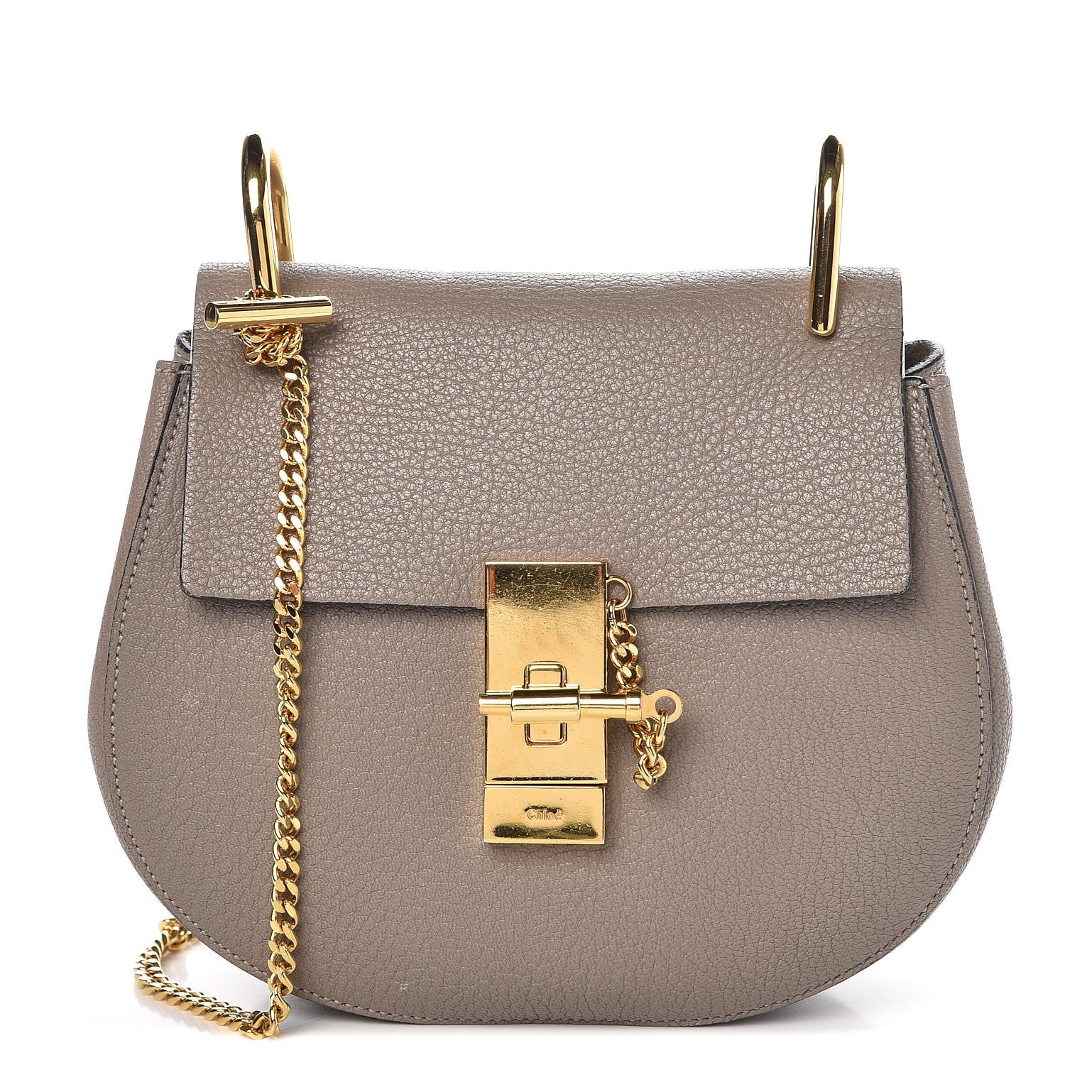 Chloe Grained Lambskin Mini Drew Shoulder Bag Motty Grey 1 of 8