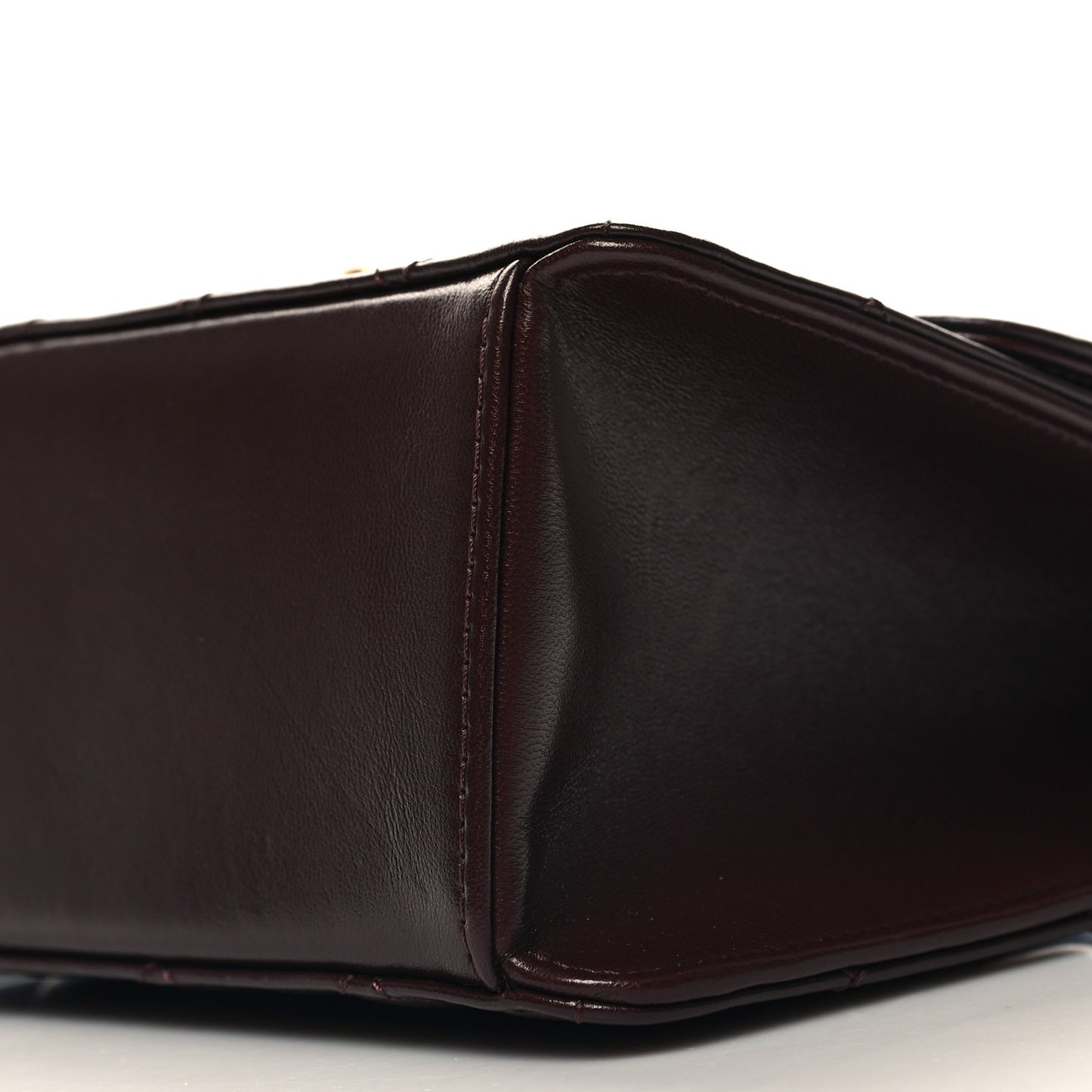 Shiny Lambskin Quilted Mini Flap Burgundy