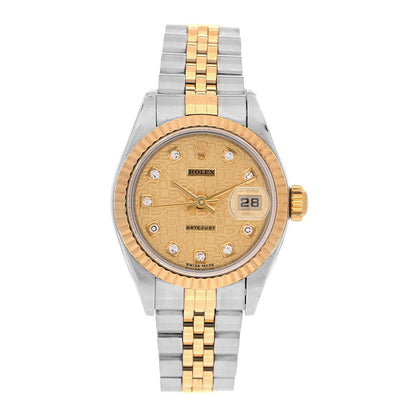 Rolex Stainless Steel 18K Yellow Gold Diamond 26mm Oyster Perpetual Datejust Watch Champagne Jubilee 79173 1 of 4