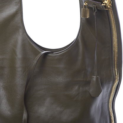 Tom Ford Ramskin Large Alix Padlock Zip Shoulder Bag Green 9 of 12