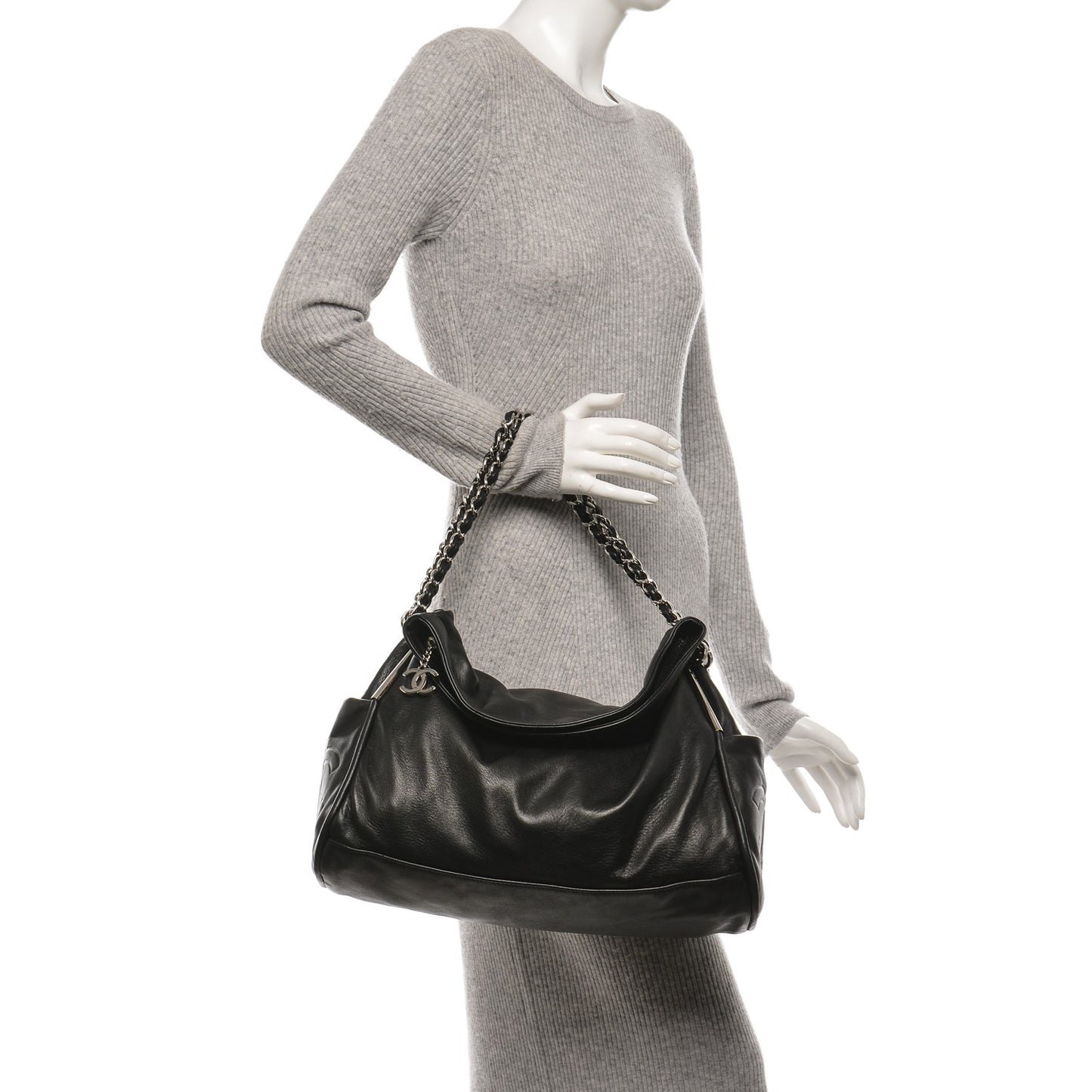 Lambskin Large Ultimate Soft Tote Black