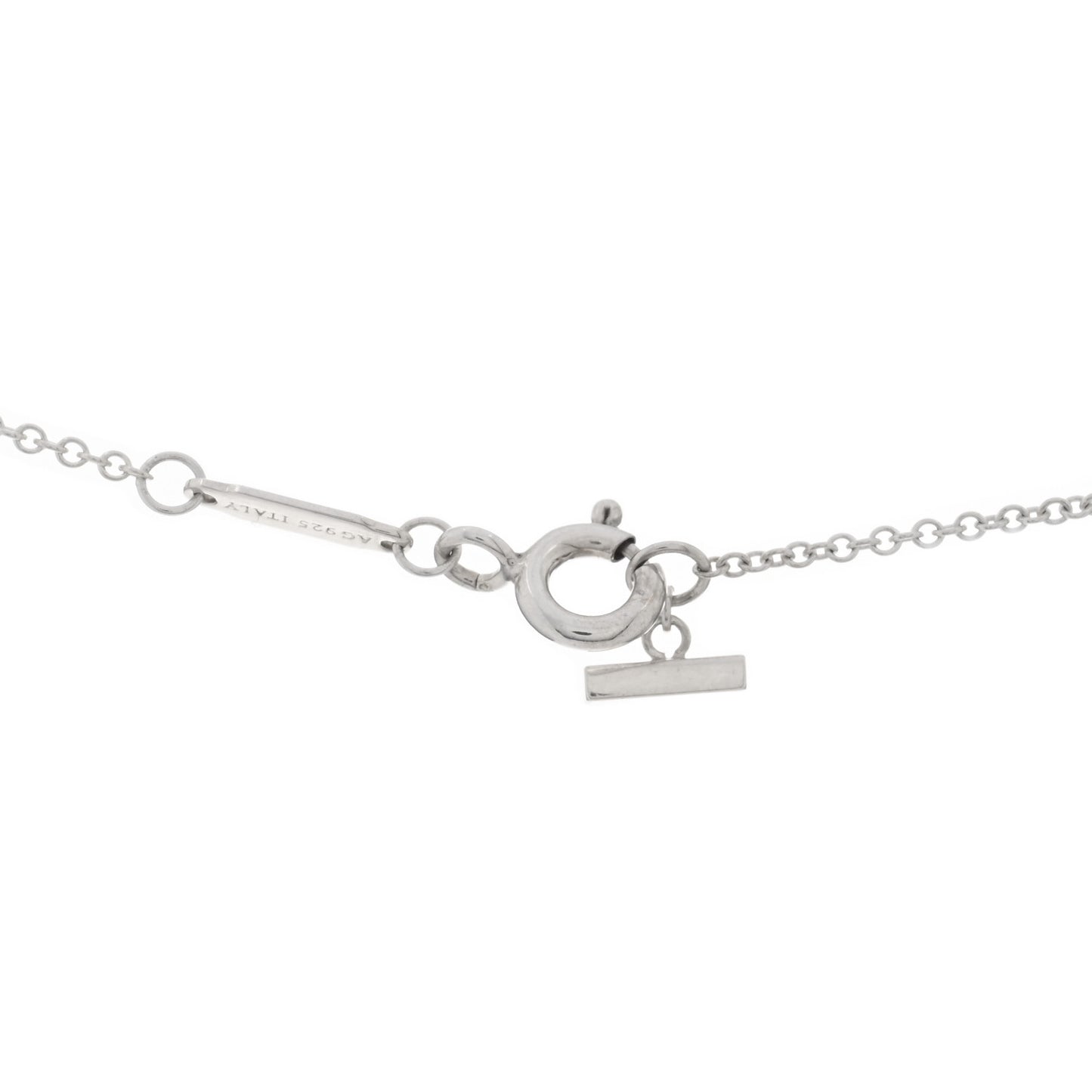 Sterling Silver Large T Smile Pendant Necklace