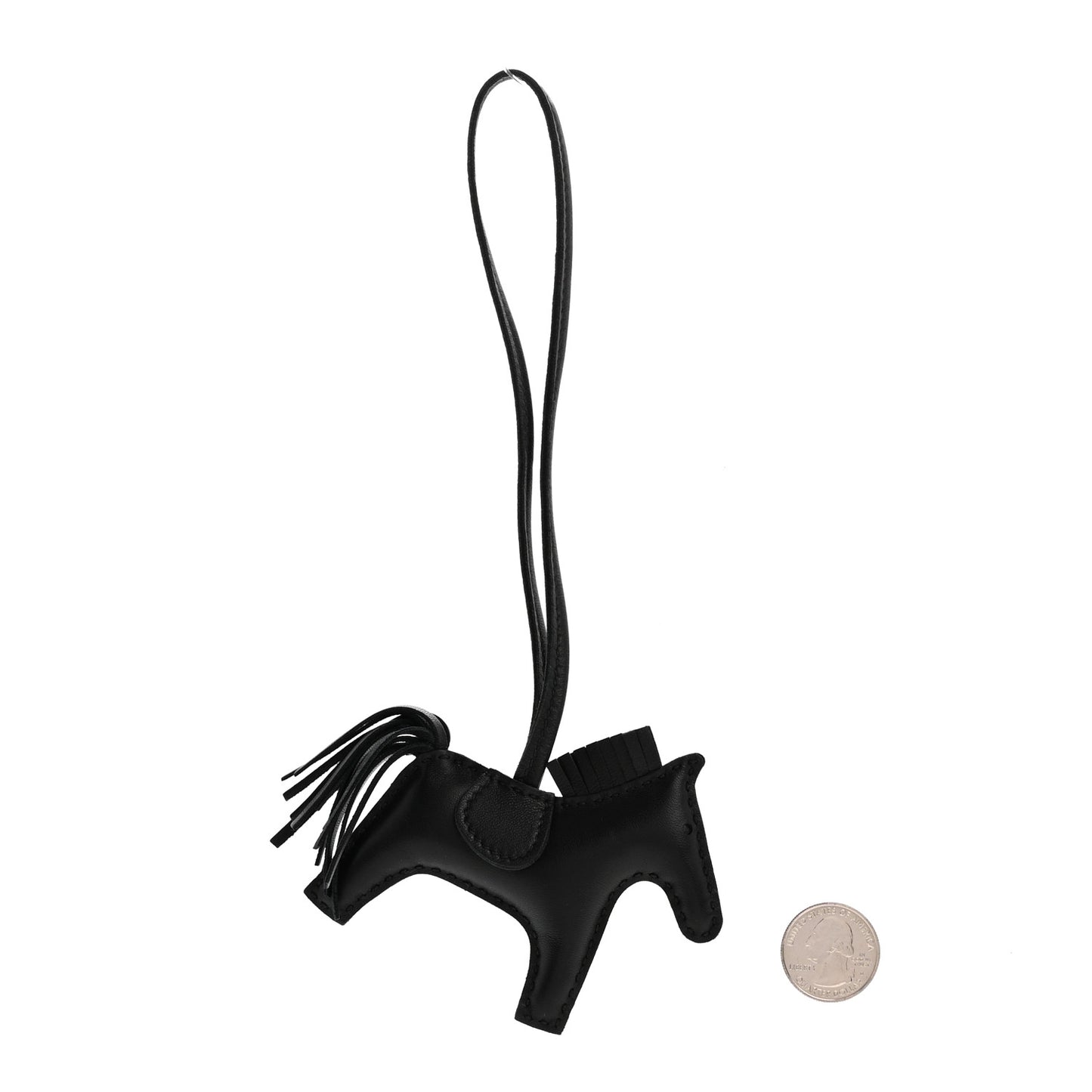 Milo Lambskin Grigri Rodeo Horse Bag Charm PM So Black