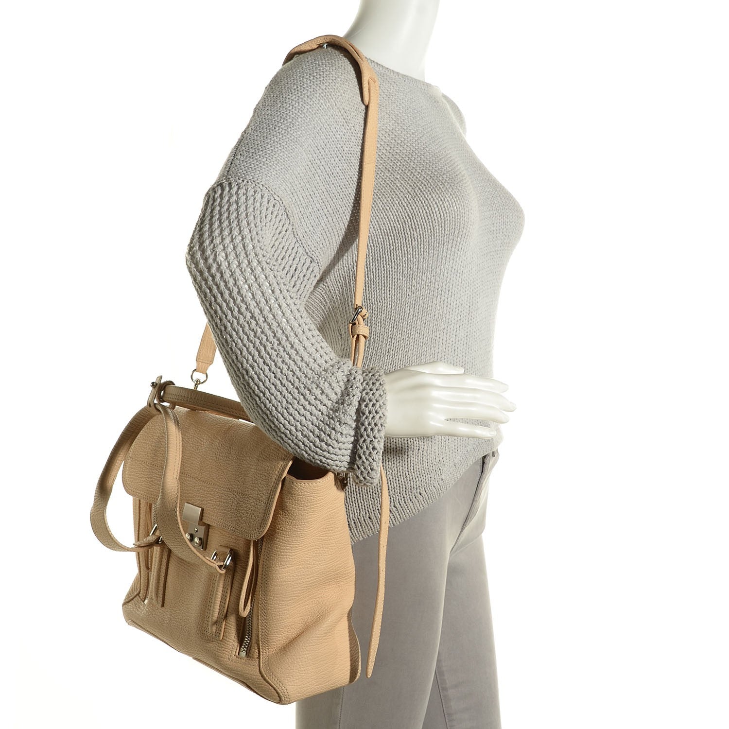 3.1 Phillip Lim 3.1 Textured Calfskin Medium Pashli Satchel Blush 2 of 11