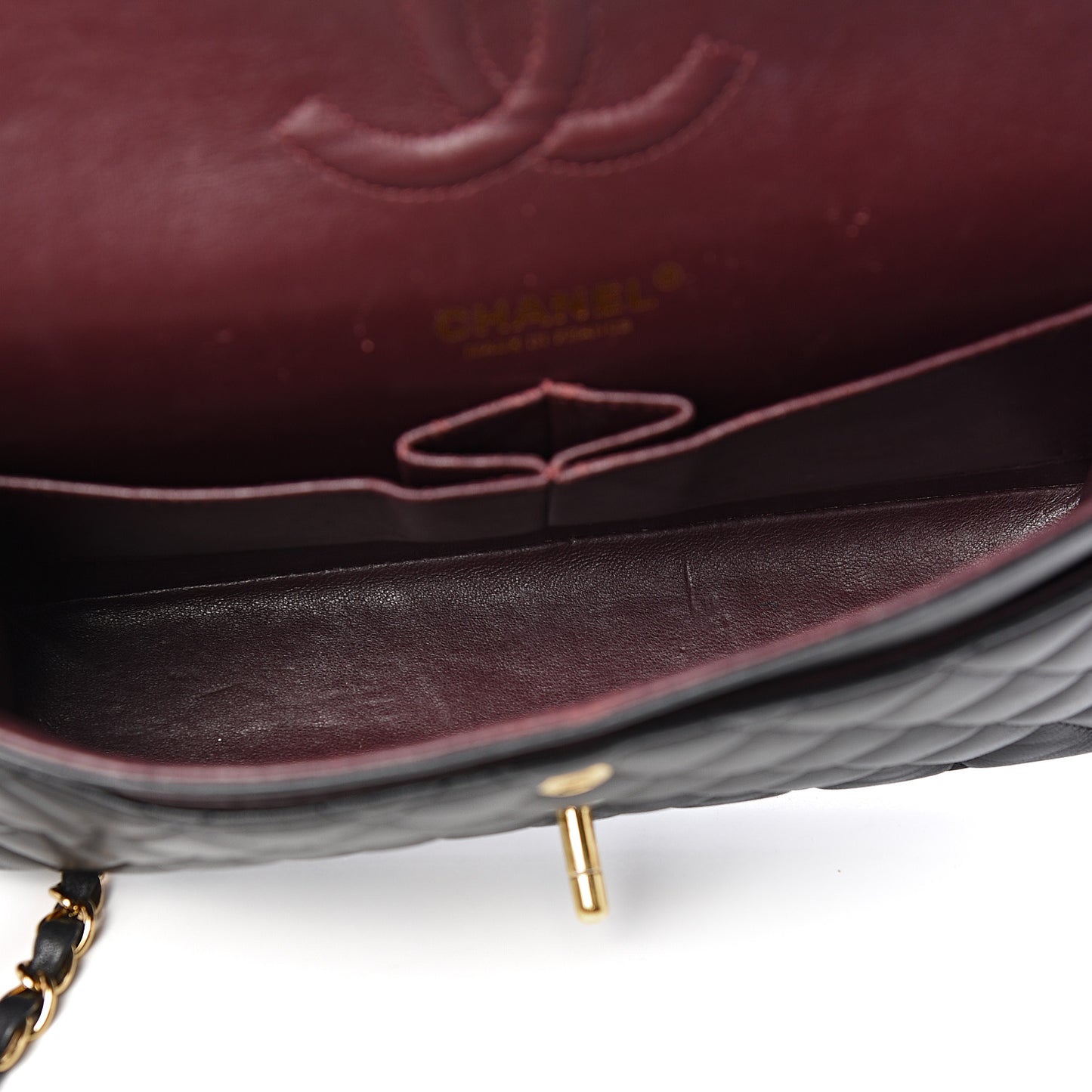 Lambskin Quilted Medium Double Flap Black