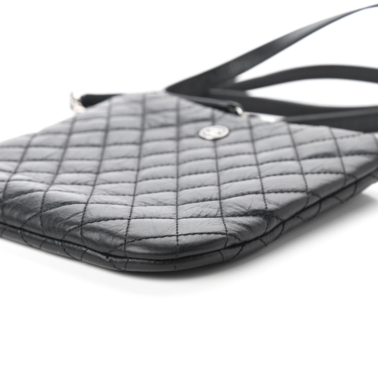 Chanel Aged Calfskin Quilted Crossbody Bag Black 7 of 10