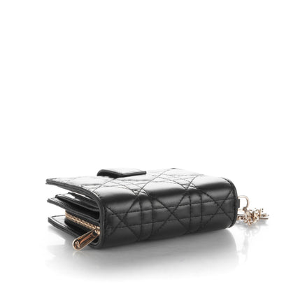 Christian Dior Lambskin Cannage Lady Dior Eden Wallet Black 4 of 8