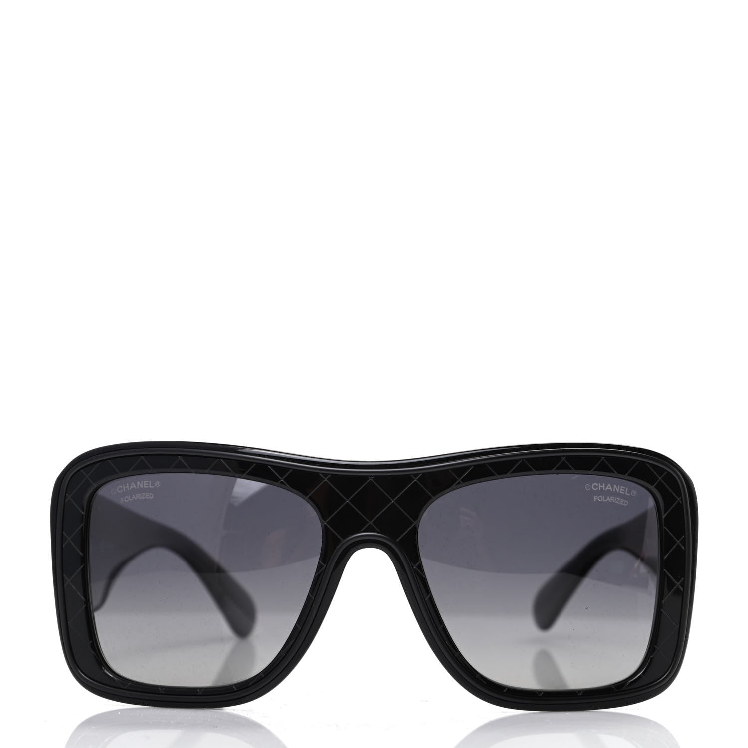 Chanel Acetate Polarized Rectangle Sunglasses 5395 Black 2 of 8