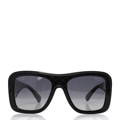 Chanel Acetate Polarized Rectangle Sunglasses 5395 Black 2 of 8