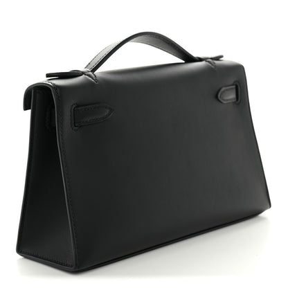 Hermes Swift Kelly Pochette Clutch Black 3 of 10