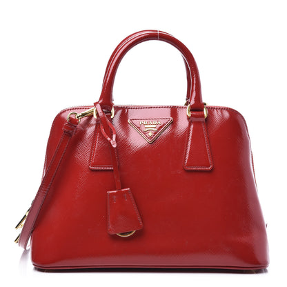 Prada Saffiano Vernice Mini Promenade Tote Rosso 1 of 13