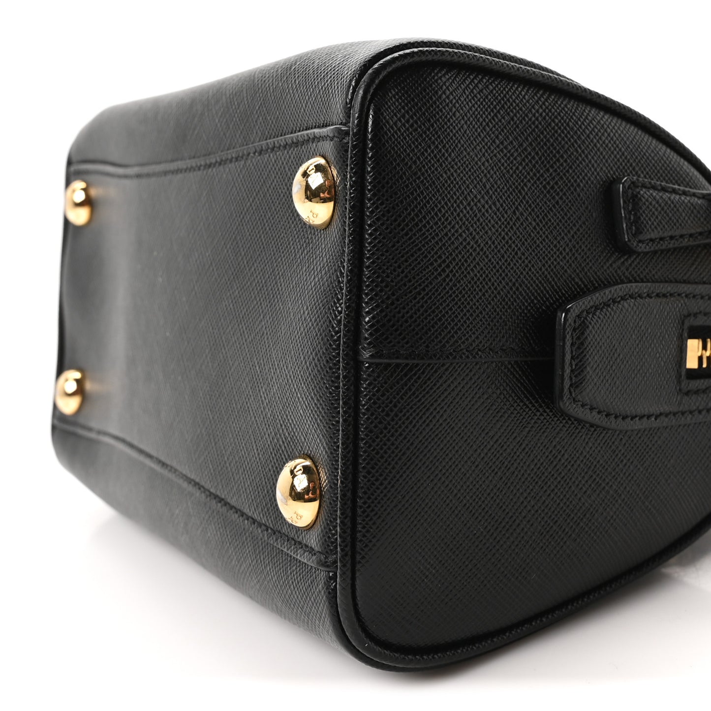 Saffiano Lux Mini Boston Crossbody Bag Black