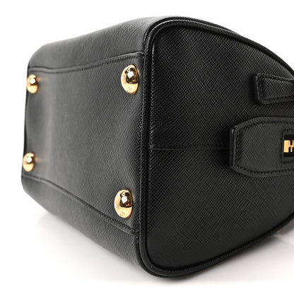 Prada Saffiano Lux Mini Boston Crossbody Bag Black 11 of 11